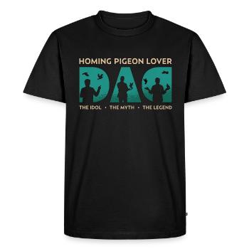 Voyageur Pigeon Amoureux Papa L’Idole L’Amateur De Pigeon - T-shirt Premium bio Homme - noir - Devant - Nico (187cm)