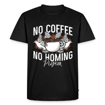 Pigeon voyageur Pas de café Pas de pigeons Amateur de café - T-shirt Premium bio Homme - noir - Devant - Nico (187cm)