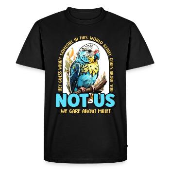 Budgie Hey Guess What Parakeet Owner Budgie Lover - Men's Premium Organic T-Shirt - black - Front - Nico (187cm)