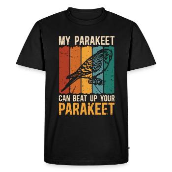 Perruche ma perruche peut rétro amateur d’oiseaux ornementaux - T-shirt Premium bio Homme - noir - Devant - Nico (187cm)