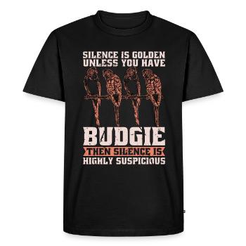 Le silence de la perruche est d’or à moins que vous n’ayez une perruche - T-shirt Premium bio Homme - noir - Devant - Nico (187cm)