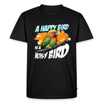 Conure Un oiseau heureux est un perroquet propriétaire Conure Amoureux - T-shirt Premium bio Homme - noir - Devant - Nico (187cm)