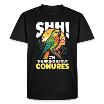 Conure chut, je pense à Perroquet Conure Lover - T-shirt Premium bio Homme - noir - Devant - Nico (187cm)
