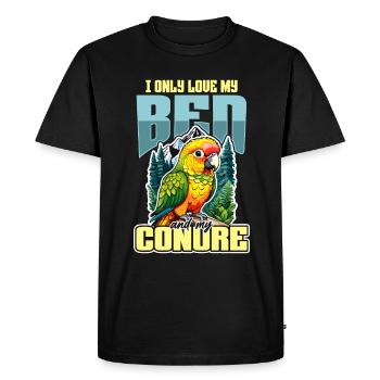 Conure Je N’Aime Que Mon Lit Et Mon Oiseau Perroquet Amoureux - T-shirt Premium bio Homme - noir - Devant - Nico (187cm)
