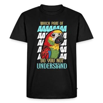 Conure Quelle partie du propriétaire du perroquet Conure amoureux - T-shirt Premium bio Homme - noir - Devant - Nico (187cm)