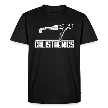 Entraînement de callisthénie Entraînement de remise en forme - T-shirt Premium bio Homme - noir - Devant - Nico (187cm)