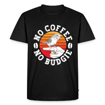 Amateur de perruches sans café sans perruche Amateur de café - T-shirt Premium bio Homme - noir - Devant - Nico (187cm)