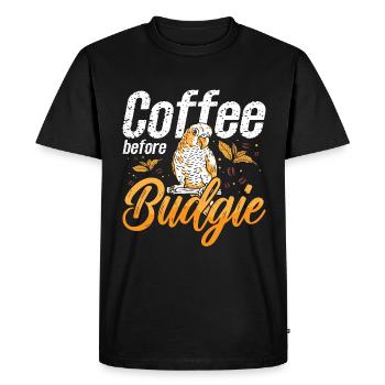 Budgie Lover Café Oiseau coloré Amateur de café - T-shirt Premium bio Homme - noir - Devant - Nico (187cm)