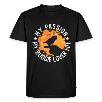 Amoureux des perruches Ma passion Propriétaire de perruche perruche - T-shirt Premium bio Homme - noir - Devant - Nico (187cm)