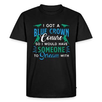 Conure J’ai une Couronne bleue Conure si amoureuse des animaux - T-shirt Premium bio Homme - noir - Devant - Nico (187cm)