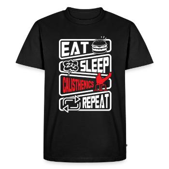 Entraînement de gymnastique suédoise Entraînement de fitness - T-shirt Premium bio Homme - noir - Devant - Nico (187cm)