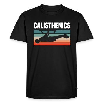 Entraînement de callisthénie Entraînement de remise en forme - T-shirt Premium bio Homme - noir - Devant - Nico (187cm)