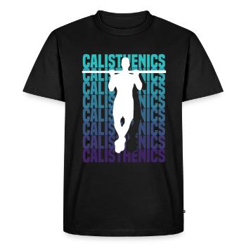 Entraînement de callisthénie Entraînement de remise en forme - T-shirt Premium bio Homme - noir - Devant - Nico (187cm)