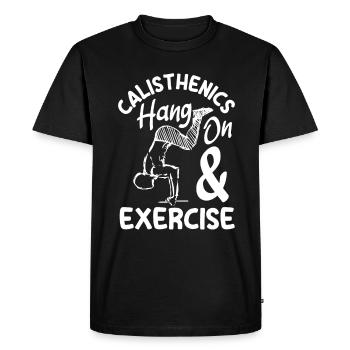 Entraînement de callisthénie Entraînement de remise en forme - T-shirt Premium bio Homme - noir - Devant - Nico (187cm)