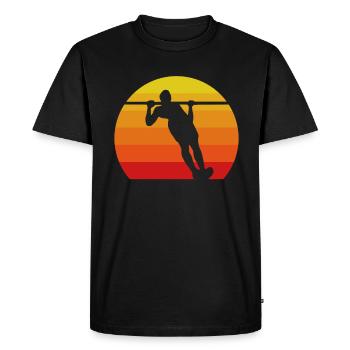 Entraînement de callisthénie Entraînement de remise en forme - T-shirt Premium bio Homme - noir - Devant - Nico (187cm)