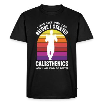 Entraînement de callisthénie Entraînement de remise en forme - T-shirt Premium bio Homme - noir - Devant - Nico (187cm)