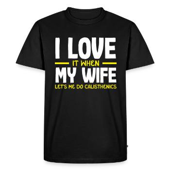 Entraînement de callisthénie Entraînement de remise en forme - T-shirt Premium bio Homme - noir - Devant - Nico (187cm)