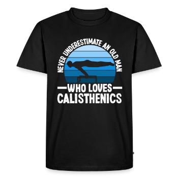 Entraînement de callisthénie Entraînement de remise en forme - T-shirt Premium bio Homme - noir - Devant - Nico (187cm)