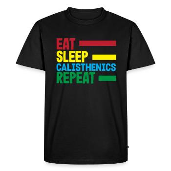 Entraînement de gymnastique suédoise Entraînement de fitness - T-shirt Premium bio Homme - noir - Devant - Nico (187cm)