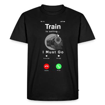 Drôle de Train amant Trains Locomotive cadeau - T-shirt Premium bio Homme - noir - Devant - Nico (187cm)