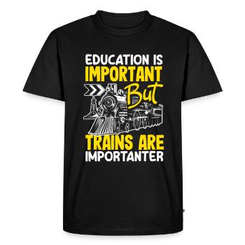 Drôle de Train amant Trains Locomotive cadeau - T-shirt Premium bio Homme - noir - Devant - Nico (187cm)