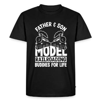 Drôle de Train amant Trains Locomotive cadeau - T-shirt Premium bio Homme - noir - Devant - Nico (187cm)