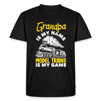 Drôle de Train amant Trains Locomotive cadeau - T-shirt Premium bio Homme - noir - Devant - Nico (187cm)