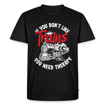 Drôle de Train amant Trains Locomotive cadeau - T-shirt Premium bio Homme - noir - Devant - Nico (187cm)