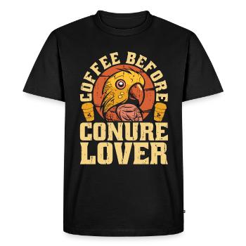 Conure Lover Coffee Perroquet Propriétaire Coffee Lover - T-shirt Premium bio Homme - noir - Devant - Nico (187cm)