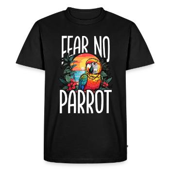 Parrot Fear No Parrot Ornithologist Bird Lover - Men's Premium Organic T-Shirt - black - Front - Nico (187cm)