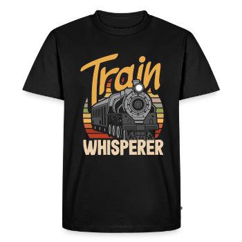 Drôle de Train amant Trains Locomotive cadeau - T-shirt Premium bio Homme - noir - Devant - Nico (187cm)
