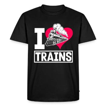 Lustiges Zug Liebhaber Züge Lokomotive Geschenk - Männer Premium Bio T-Shirt - Schwarz - Vorne - Nico (187cm)