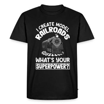 Drôle de Train amant Trains Locomotive cadeau - T-shirt Premium bio Homme - noir - Devant - Nico (187cm)