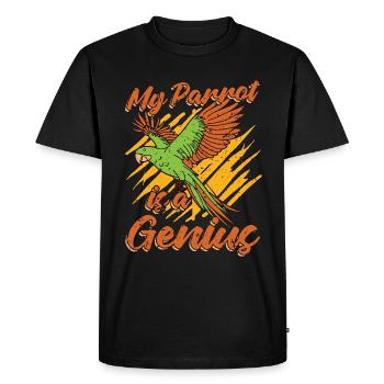 My Parrot Is A Genius Bird Owner Parrot Lover - Men's Premium Organic T-Shirt - black - Front - Nico (187cm)
