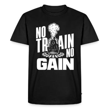 Drôle de Train amant Trains Locomotive cadeau - T-shirt Premium bio Homme - noir - Devant - Nico (187cm)