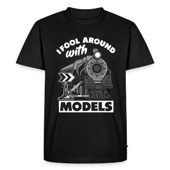 Drôle de Train amant Trains Locomotive cadeau - T-shirt Premium bio Homme - noir - Devant - Nico (187cm)
