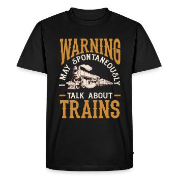 Drôle de Train amant Trains Locomotive cadeau - T-shirt Premium bio Homme - noir - Devant - Nico (187cm)