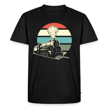 Drôle de Train amant Trains Locomotive cadeau - T-shirt Premium bio Homme - noir - Devant - Nico (187cm)
