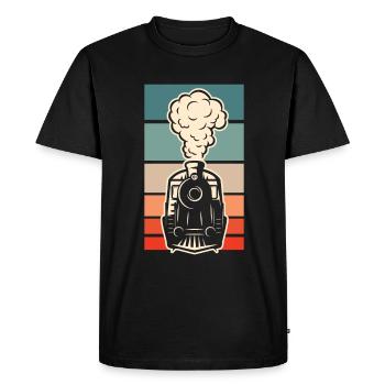 Drôle de Train amant Trains Locomotive cadeau - T-shirt Premium bio Homme - noir - Devant - Nico (187cm)