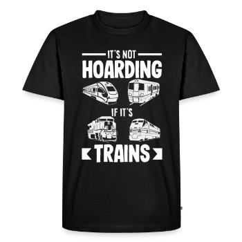 Drôle de Train amant Trains Locomotive cadeau - T-shirt Premium bio Homme - noir - Devant - Nico (187cm)