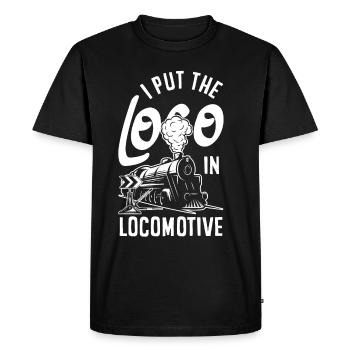 Drôle de Train amant Trains Locomotive cadeau - T-shirt Premium bio Homme - noir - Devant - Nico (187cm)