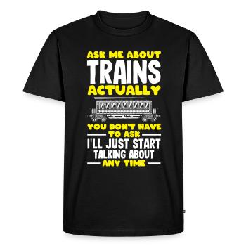 Drôle de Train amant Trains Locomotive cadeau - T-shirt Premium bio Homme - noir - Devant - Nico (187cm)