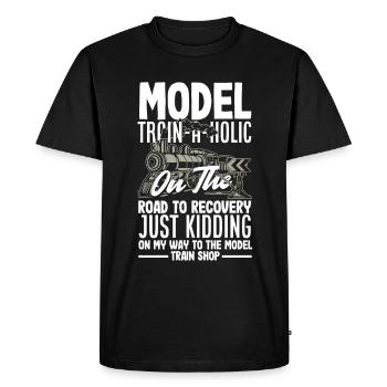Drôle de Train amant Trains Locomotive cadeau - T-shirt Premium bio Homme - noir - Devant - Nico (187cm)
