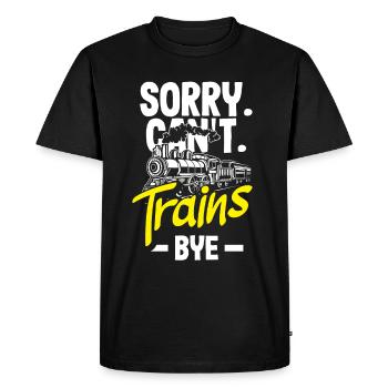 Drôle de Train amant Trains Locomotive cadeau - T-shirt Premium bio Homme - noir - Devant - Nico (187cm)