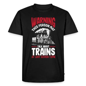 Drôle de Train amant Trains Locomotive cadeau - T-shirt Premium bio Homme - noir - Devant - Nico (187cm)
