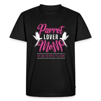 Amoureux des perroquets Maman L’idole Le mythe L’amant des oiseaux - T-shirt Premium bio Homme - noir - Devant - Nico (187cm)