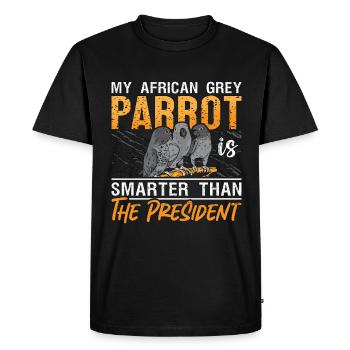 Mon perroquet gris africain est ornithologue gris africain - T-shirt Premium bio Homme - noir - Devant - Nico (187cm)