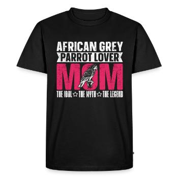 Amoureux du perroquet gris africain maman le propriétaire du perroquet - T-shirt Premium bio Homme - noir - Devant - Nico (187cm)