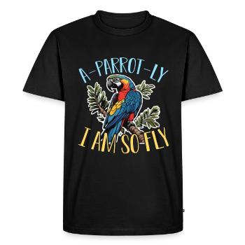 Ara oiseau A-perroquet-ly Je suis tellement mouche Ornithologue - T-shirt Premium bio Homme - noir - Devant - Nico (187cm)