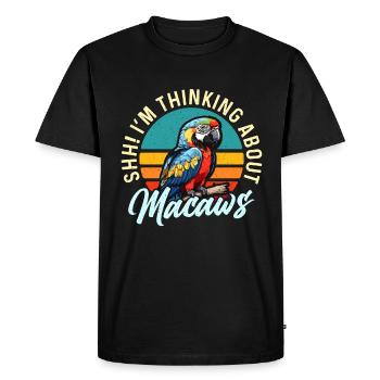 Ara chut je pense à Perroquet Ara - T-shirt Premium bio Homme - noir - Devant - Nico (187cm)
